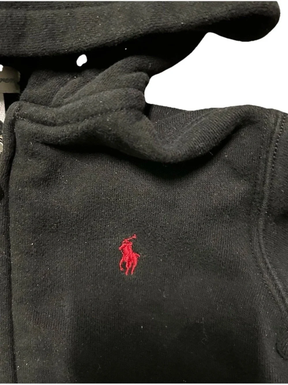 Toddler Ralph Lauren Black Full Zip Fleece Jacket Sweatshirt Size 24 Months